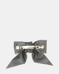 RHINESTONE MESH HAIR BOW BLACK/SILVER