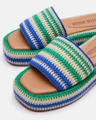 BEACHY WOVEN GREEN MULTI