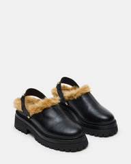 ERBA FAUX FUR BLACK LEATHER