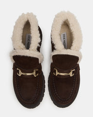 LEON FAUX FUR CHOCOLATE BROWN SUEDE
