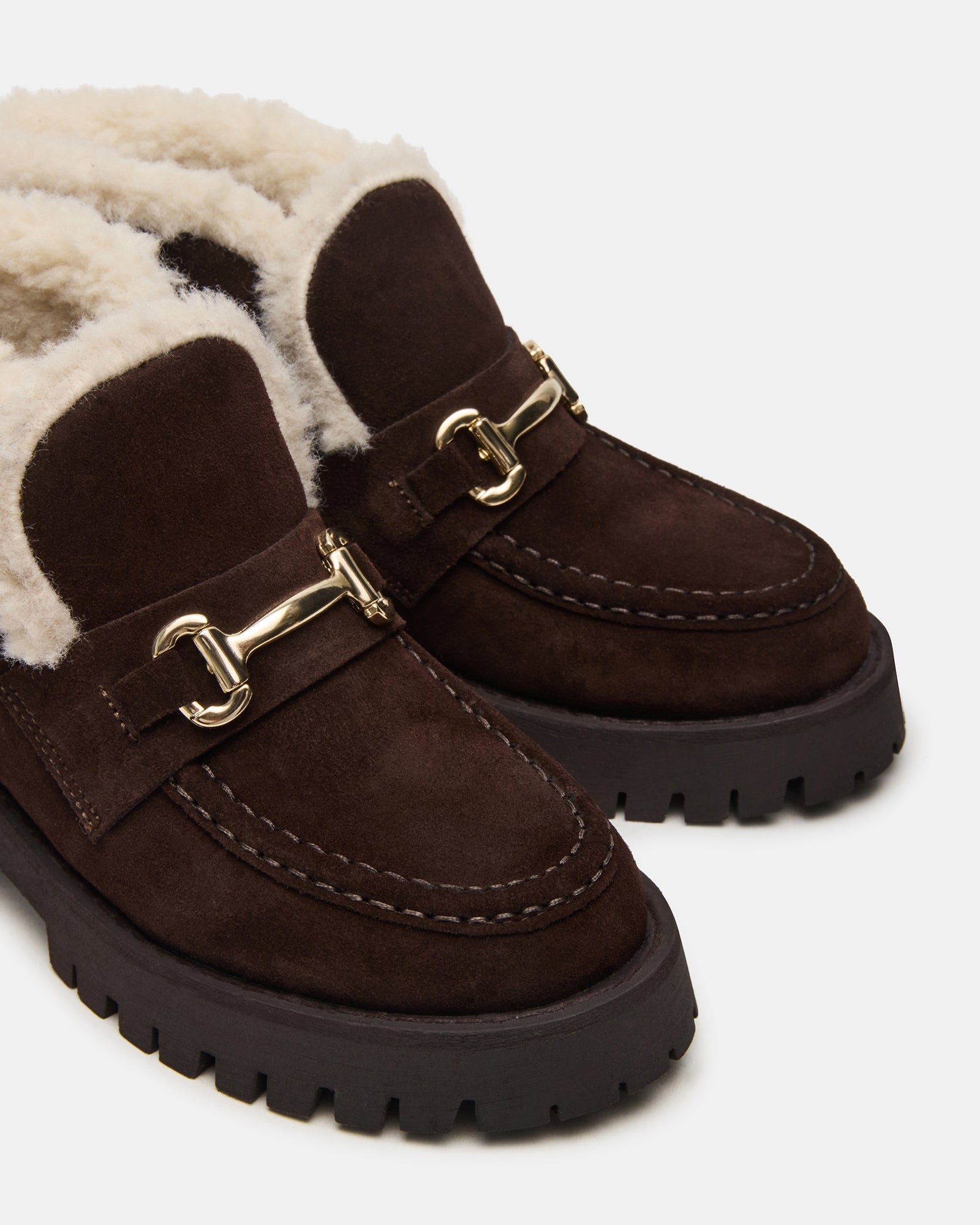 LEON FAUX FUR CHOCOLATE BROWN SUEDE