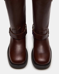 ASTOR BROWN LEATHER WIDE CALF